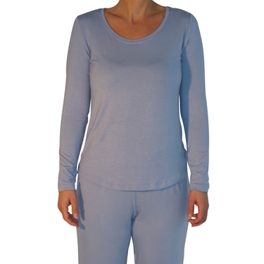 Damen Nachtbluse mit Langen Ärmeln Hellblau Größe XS - 3XL