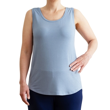 Damen Nachtbluse onhe Ärmel Hellblau Größe XS - 3XL